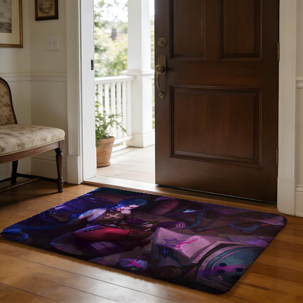 Floor Mat Soft Flannel Rug Non Slip Absorbent Mat for Bathroom Bedroom Home Decor Cool Anime J JinxS