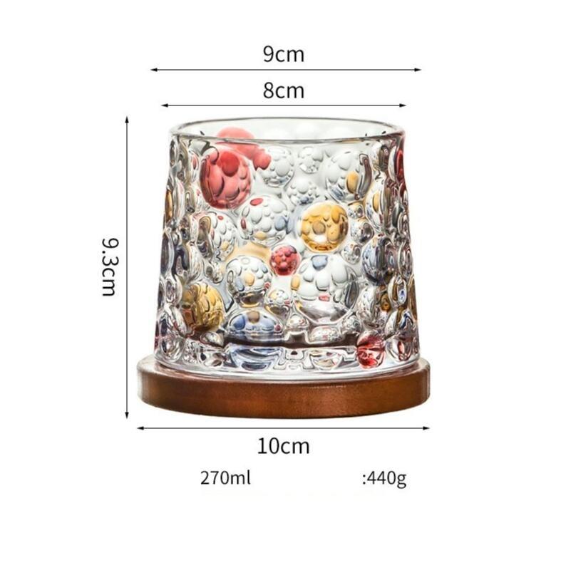 Tumbler Whiskeyglass med Sokkel Krystall Whiskeyglass Roterende Spinnende Vin Cognacglass Kopp Drikkeglass til Bar Hjem