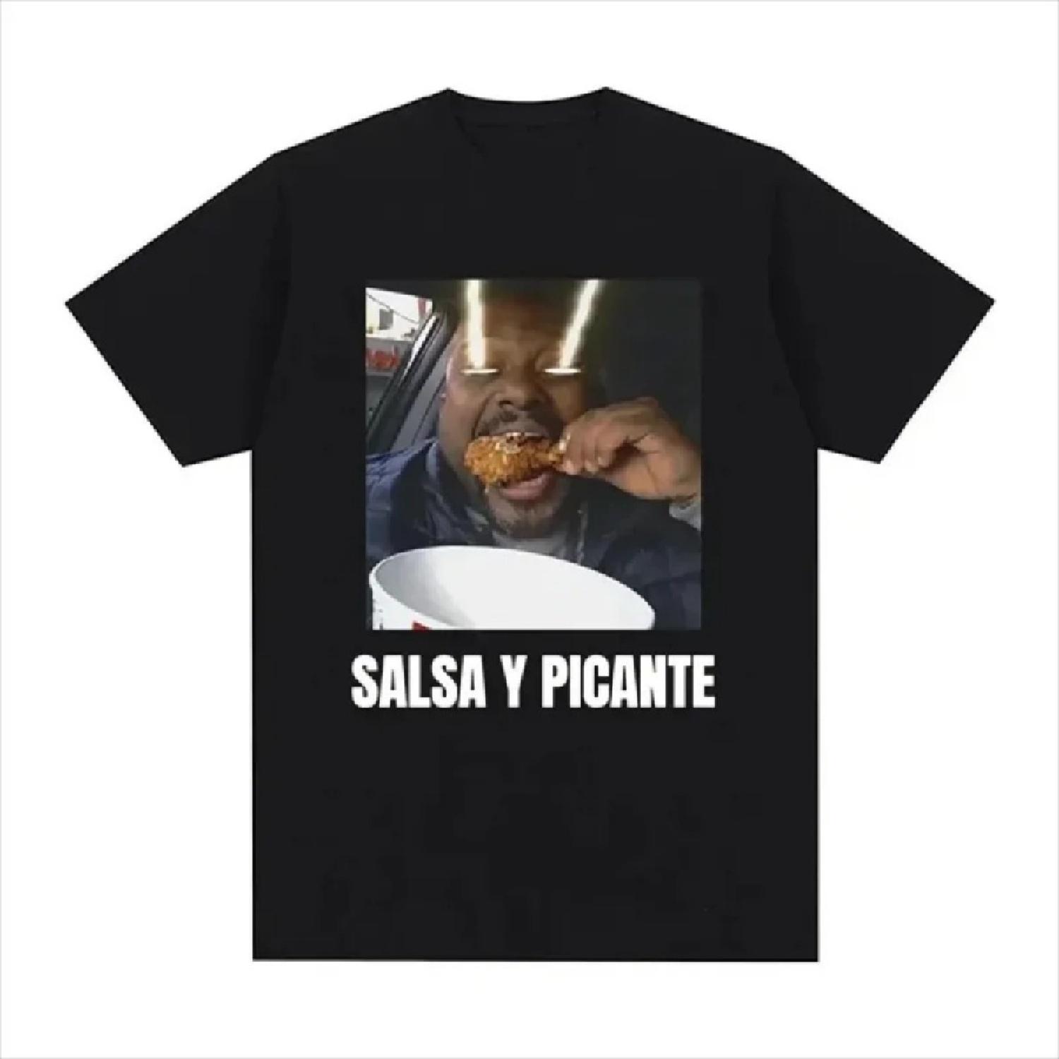 

Don Pollo “Salsa Y Picante” Ohio Graphic T-Shirt Funny Women Printed Fashion Short Sleeve T-Shirt Top Plus Size T-Shirt XXXXXL чорний