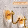Luxurious Adhesive Wall Hooks Acrylic Shower Robe Hooks Gold Self-adhesive Nordic Coat Hook Towel Holder Bathroom Accessories