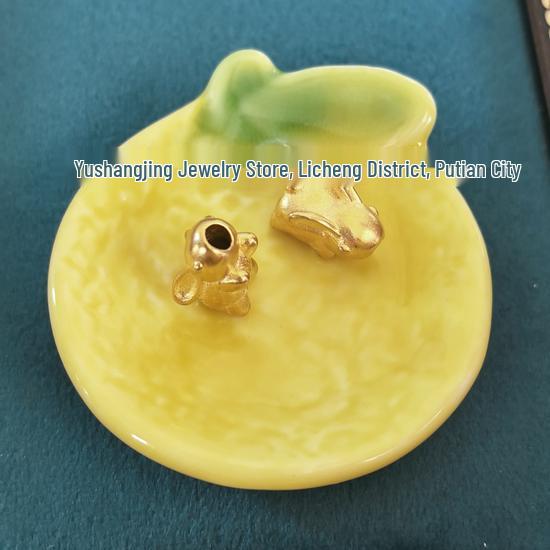 Twelve Zodiac Gold-Plated Rabbit Brass Beads Ornamental Accessories