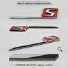 3D ABS S Letter Logo Rear Trunk Emblem Badge For Mercedes Benz AMG C63S E63S GLC63S Car Styling Fender Decal Sticker