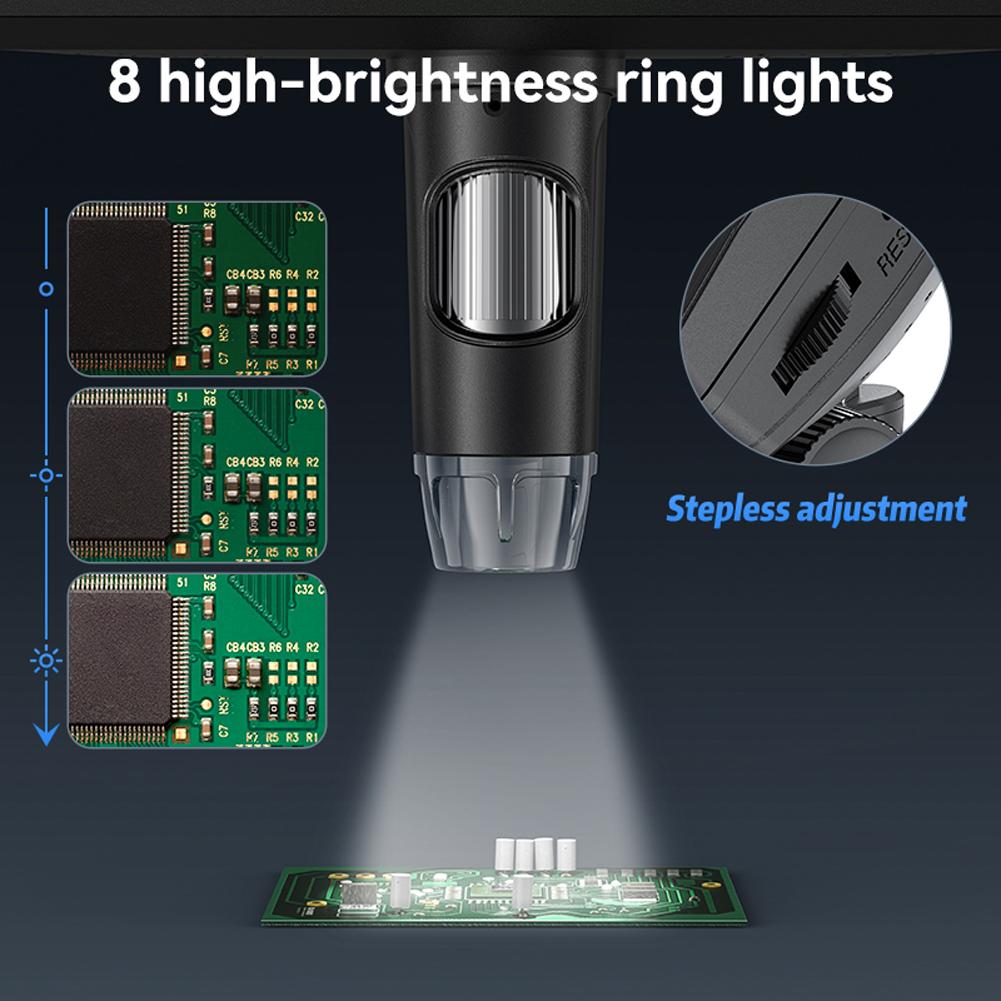 7 Inch IPS Screen Soldering Microscope 8LED Adjust Light Electronic Microscope 5MP HD Lens Electronic HD Magnification Endoscope