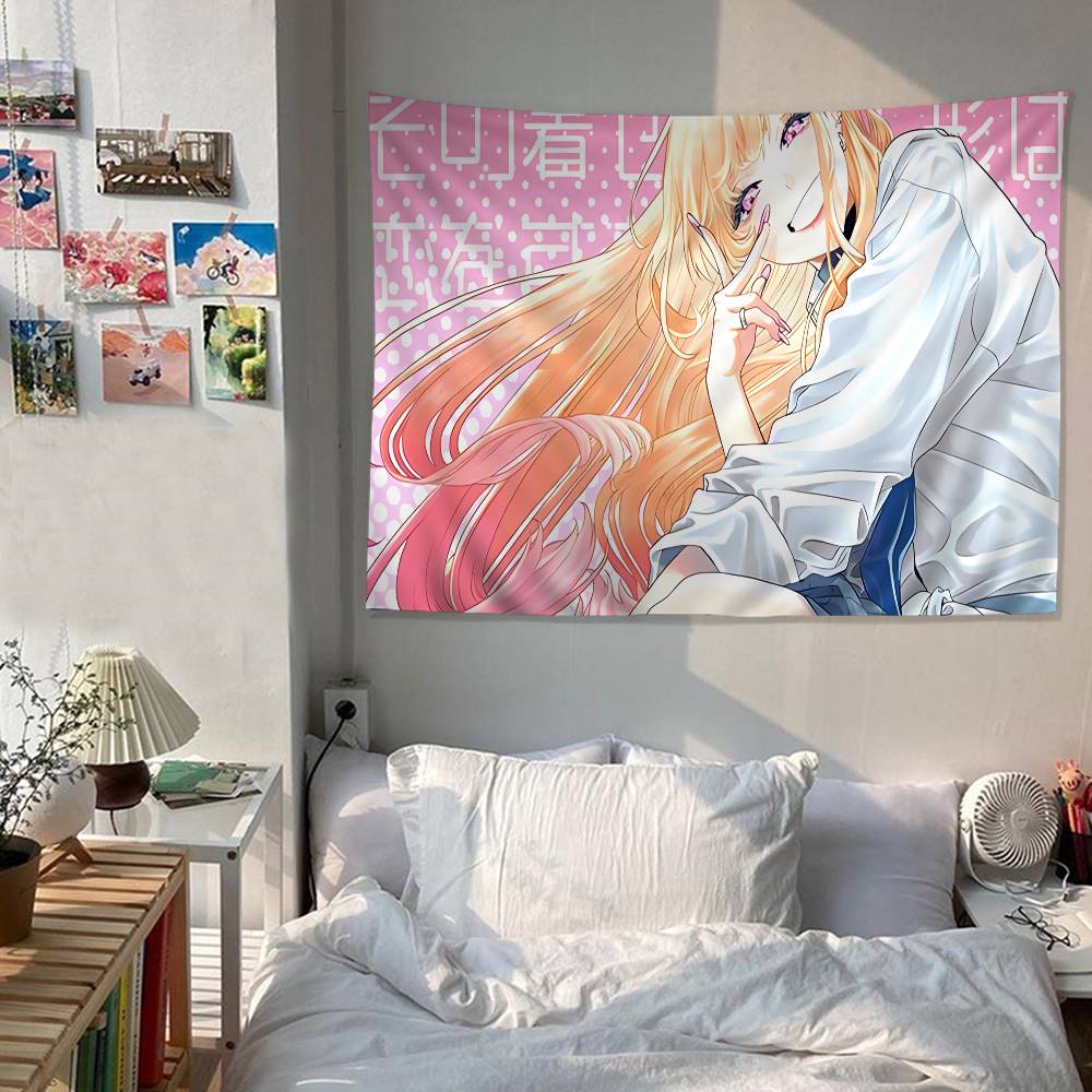 Anime My DressUp Darling Anime Tapestry Hippie Flower Wall Carpets Dorm Decor Wall Hanging Home Decor