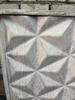 Modern White Wood Carved Cabinet  Geometric Front, Brass Legs  Accent Storage Sideboard, Entryway or Living Room Decor Furniture -Bedside