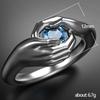 Blue Zircon Retro Punk Double-Handed Ring - Halloween Gift