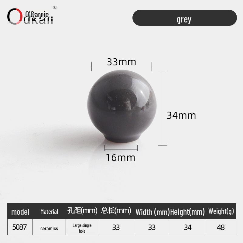 Colorful Ceramic Knob for Cabinets & Drawers - Round, Single Hole Design