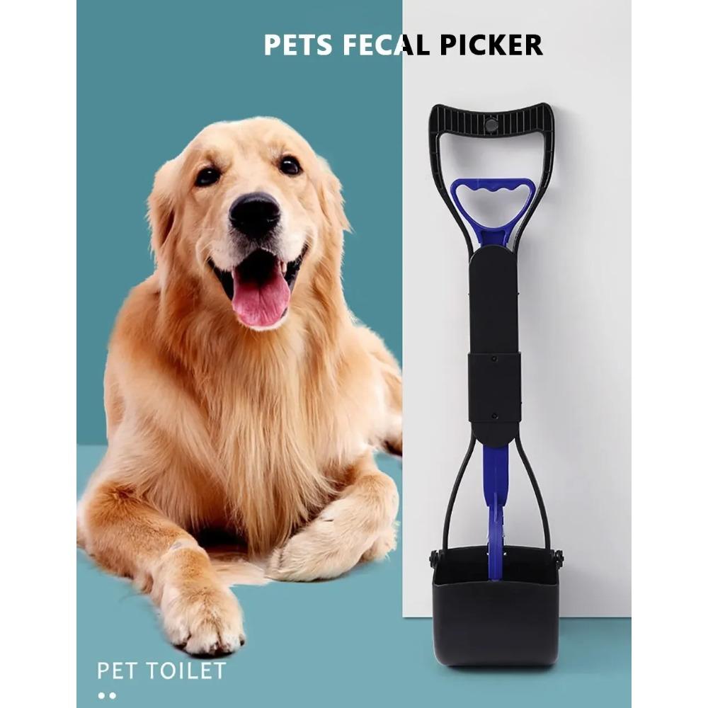 Dog Pooper Scooper Pet Long Handle Jaw Poop Scoop Picker Excrement Collector Clean Tools Outdoor Foldable Animal Feces Cleaner