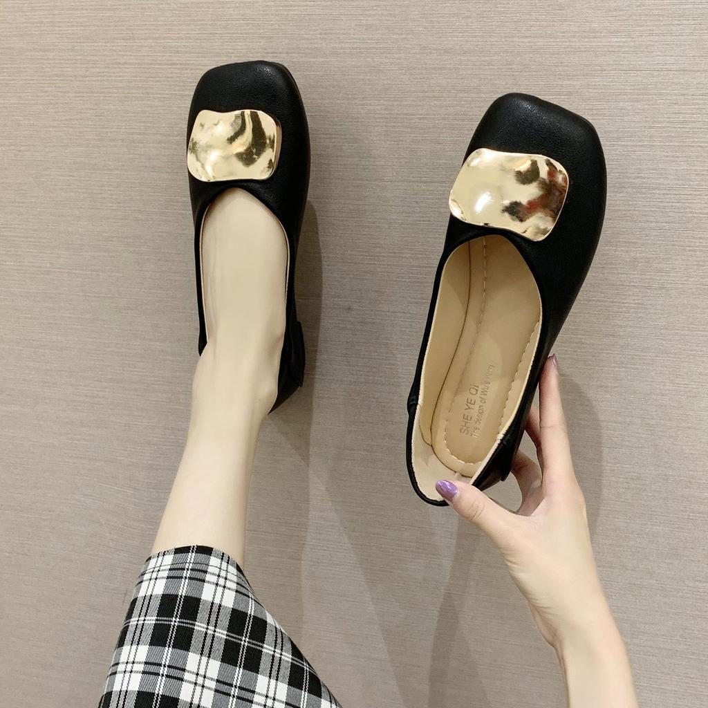 22 Spring and Summer Temperament Rhinestone Decorative Flat Casual Shoes Trendy Shallow Single Shoes Comfortable Mother Shoes
