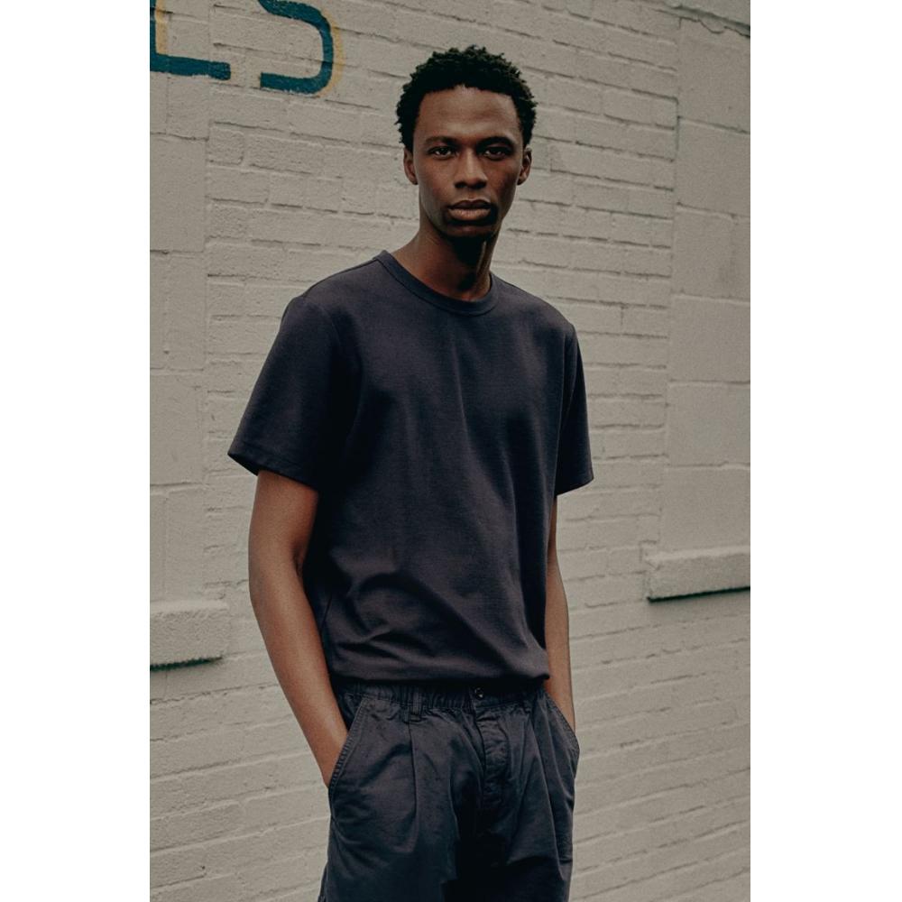 H M Regular FiT Waffle TexTure T sHirT Navy Blue
