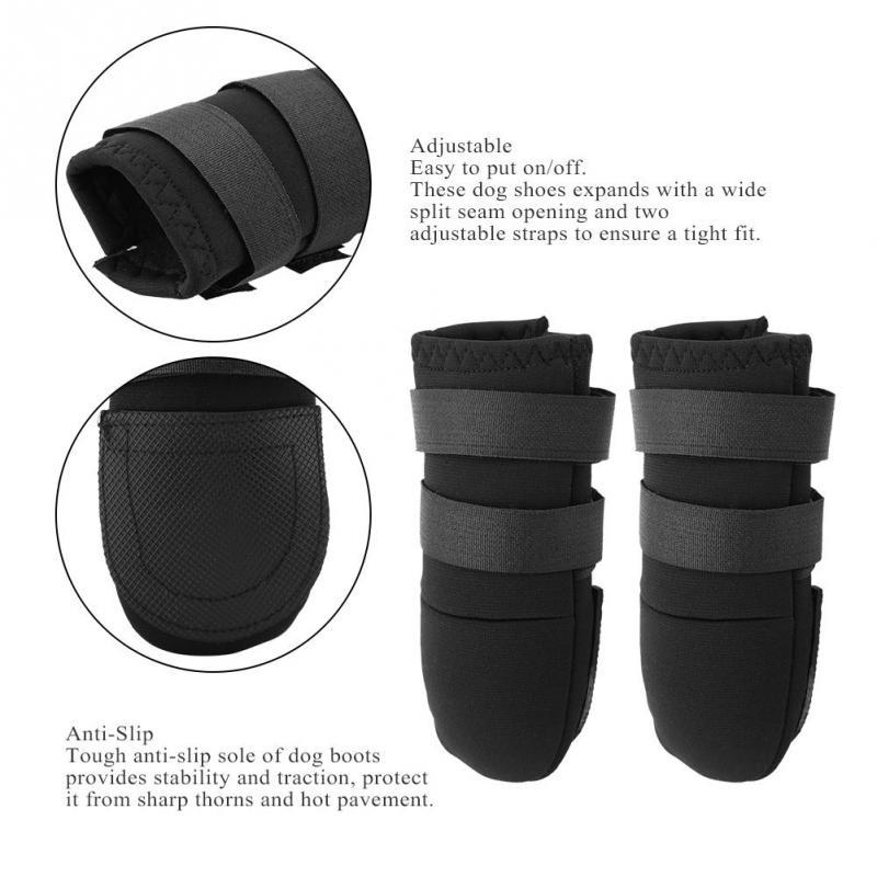 2pcs Dog Boots Shoes for Different Size Dogs with Two Adjustable Straps Anti-Slip Sole