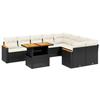 VidaXL Salon de Jardin avec Coussins 10 pcs, Canapés de Terrasse, Ensemble de Meubles de Patio, Mobilier d'Extérieur, Noir 3273233