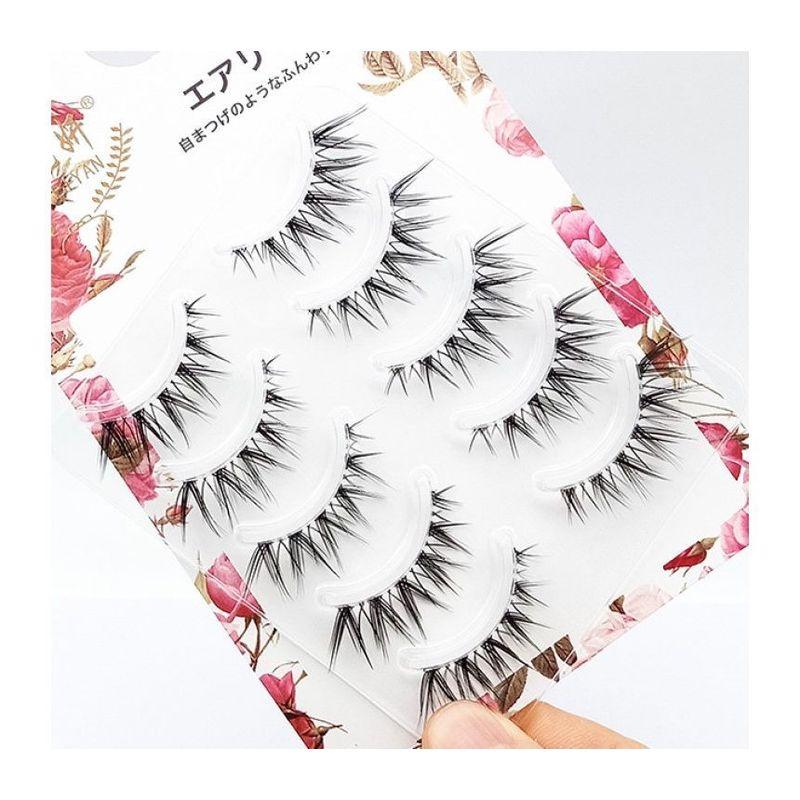 Lashie - Set of 5 Pairs: Natural Criscross Clear Band False Eyelashes