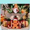 Charming Wooden Gingerbread Men Letter Decor With Joyful Holiday Design For Christmas