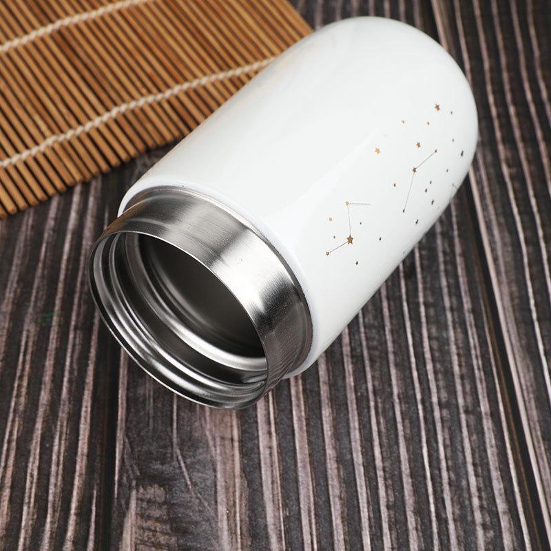 Starry Sky Mini Thermos Cup, Portable Engraved Water Cup for Men, Women, and Children, Cute, Fresh, and Creative Internet Celebrity Style.