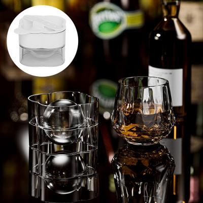 Eisballform Groß Kugelförmig Silikon Eiswürfelbereiter Schnelles Gefrieren Klare Blasenfreie Eisbälle Schiebe-Freigabe Eiswürfelform für Whiskey Wein Cocktails