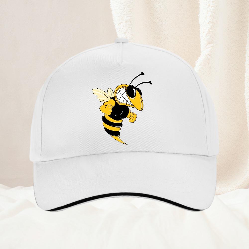 A bee print simple design baseball cap travel sunscreen versatile style for Unisex and Women