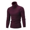 Autumn Winter Men's High Neck Sweater Solid Color Pullover Knitted Warm Casual Turtleneck Sweatwear Woolen Mens Winter Outdoor Tops