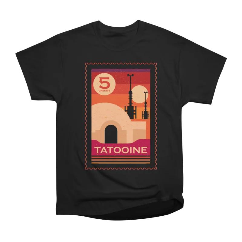 Men Casual Shirts Short Sleeves TWIN SUNS RETRO POSTAGE Black Tees Oversized T-shirts S чёрный