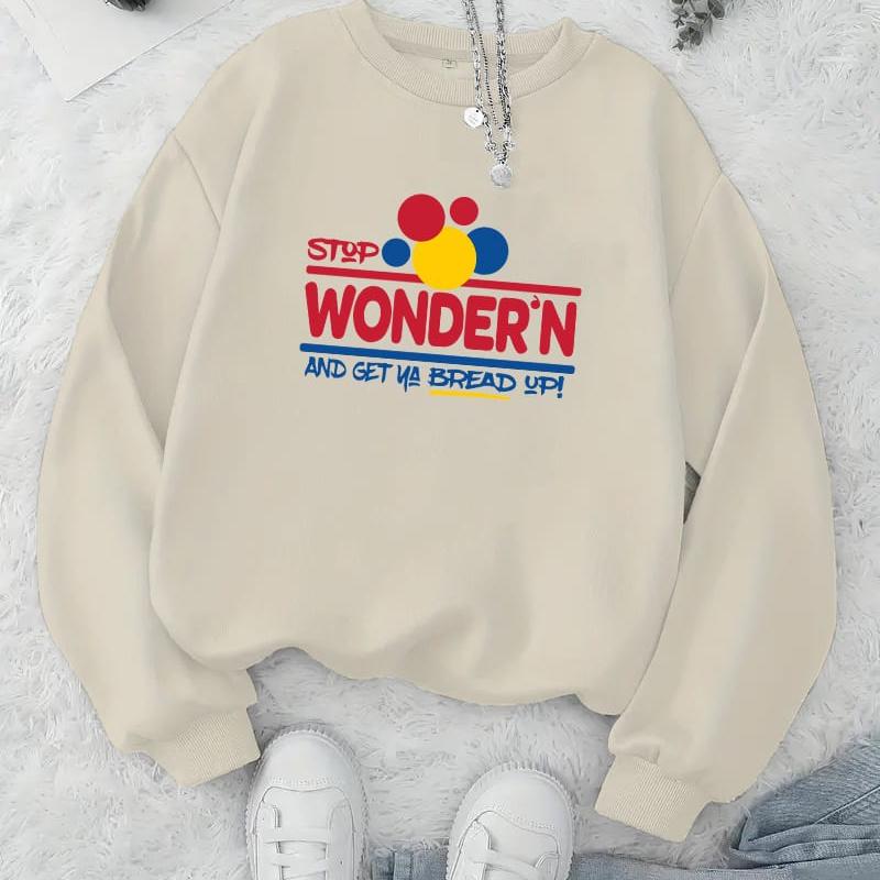 Women s Artistic Printed Crew Neck Sweatshirt, Unique Pattern & Elegant XXL бежевый