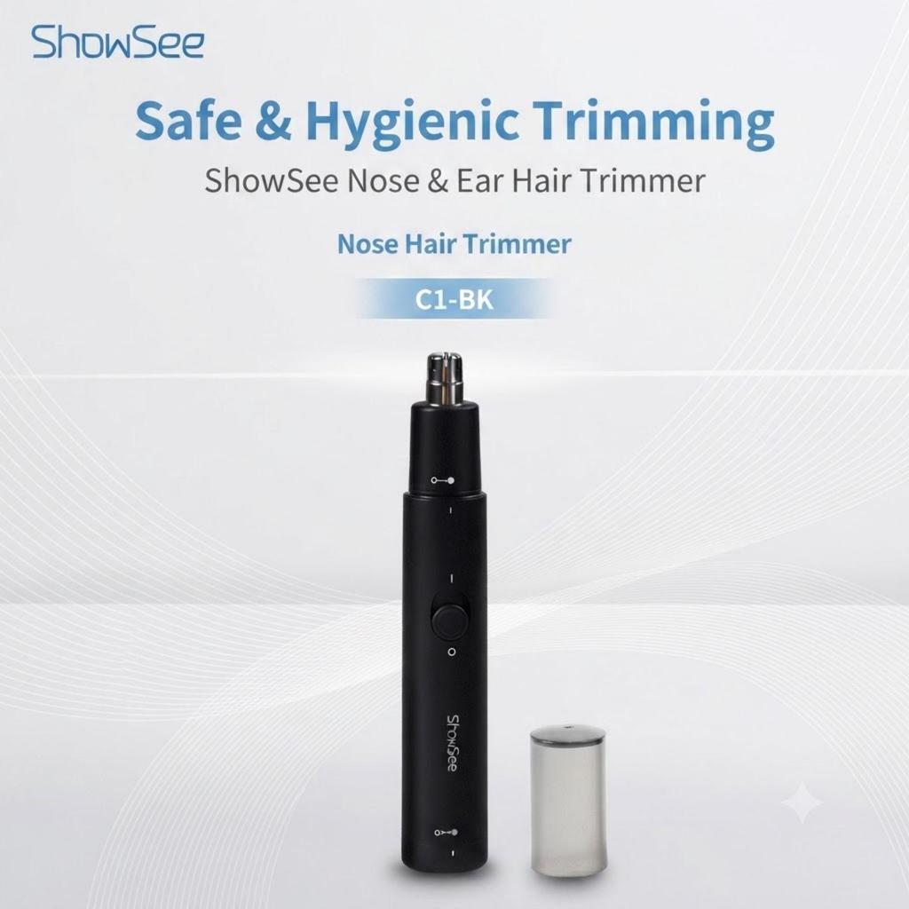 ShowSee C1-BK Battery Powered Nose Hair Trimmer 1 Unit