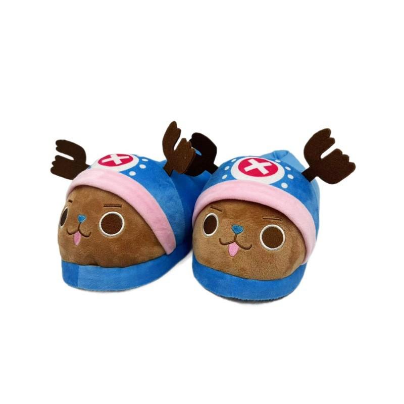 Cross-Border Chopper & Zoro Cotton Plush Slippers - One Piece Anime Couple Edition