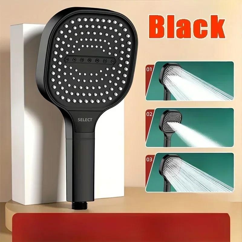 3-Modes High Pressure Shower Head Water Saving Shower Heads Adjustable Water Massage Sprayer Home Bathroom Accessories