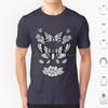 Death Moths T Shirt Big Size 100 Cotton Death Moth Roses Death Moths Moths Moth Black And White Fine Liner Detail Dot Work