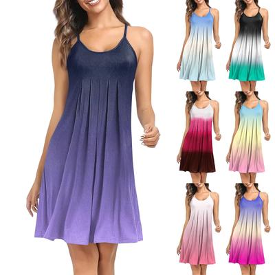 Bedrucktes ärmelloses Damen-Nachtwäschekleid mit Schultergurt