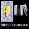 360Pcs Ultra-short Semi-frosted Transparent Nail Plates Traceless Full Cover Dual Nail Forms Almond Oval Coffin Square Reusable
