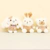 Adorable Plush Keychain Teddy Bear Beige Soft Short Plush Pp Cotton Filling 12cm