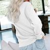 Women's Casual Fashion Floral Print Long Sleeve O-Neck Pocket Pullover Top Blouse