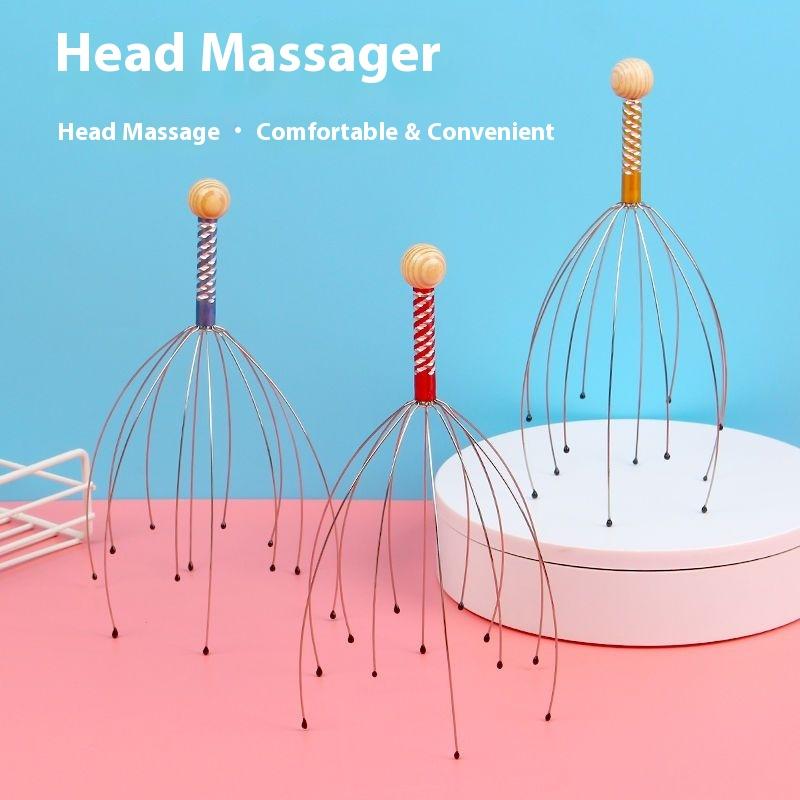 Massageador de cabeça de polvo, extrator de alma, agarrar e ingerir, artefato de coçar a cabeça, coceira no couro cabeludo, meridianos coçando o topo da cabeça
