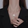 SHIAI S925 Sterling Silver Peace Lock Fu Character Retro Clavicle Chain Pendant