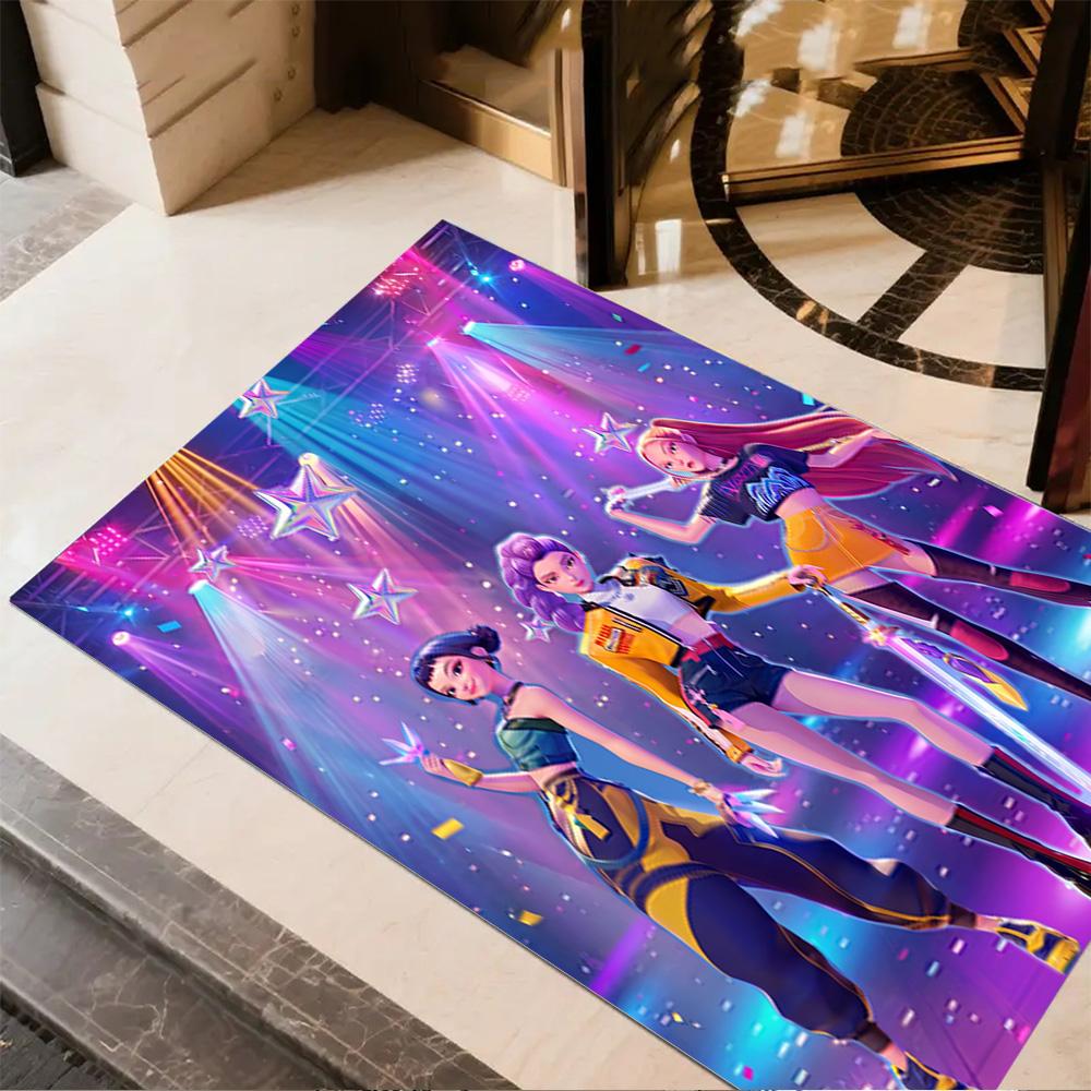 K-pop Demon Hunters Floor Rug Office Rug Design for Playrooms Decorate room Entryway Living Rooms Antislip Carpet Decorate Offices Wedding Party Gift