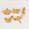 3Pcs Rose Flower/Daisy/Clover/Bee/Butterfly Charms Stainless Steel Pendant DIY Necklace Bracelet Earring Jewelry Making Finding