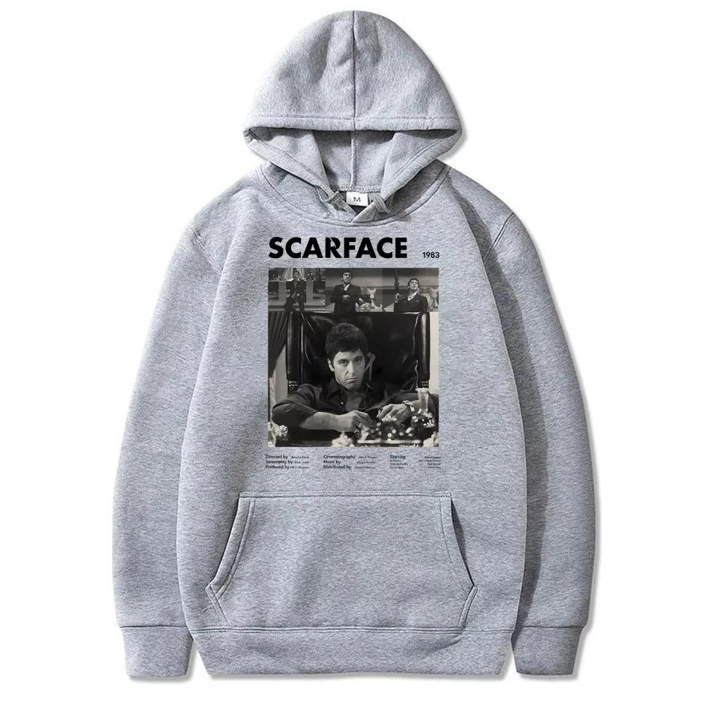 2026 Classic 90s Vintage Movie Scarface Tony Montana Graphic Hoodies Al Pacino Print Hoodies Men's Women Casual Oversized Sweatshirts