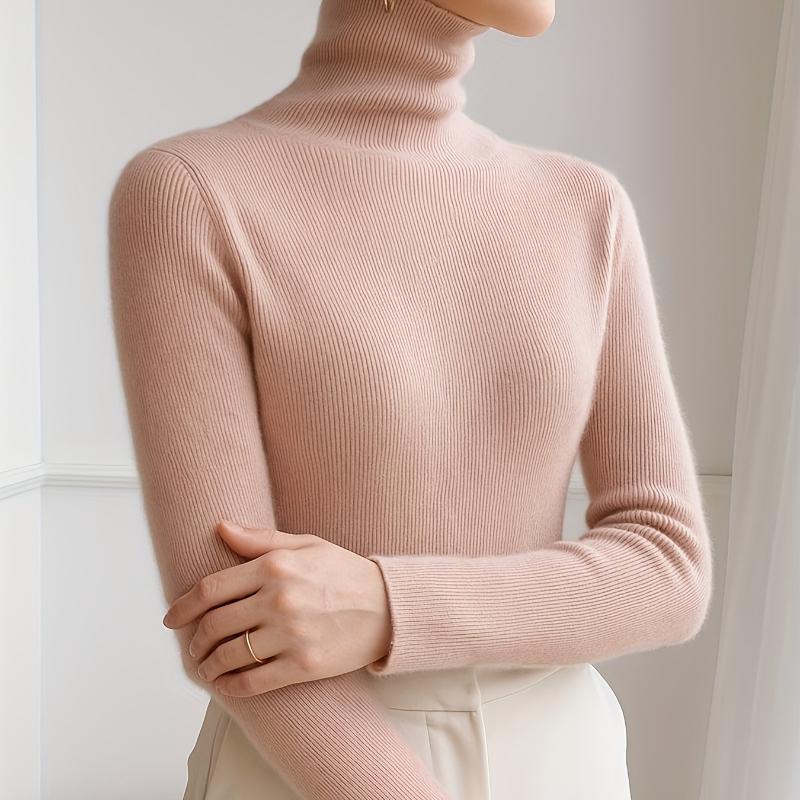 Soft and Plush Turtleneck Sweater for Women, Autumn/WinterNew Style, Body-Hugging High Neck Base Layer for Women