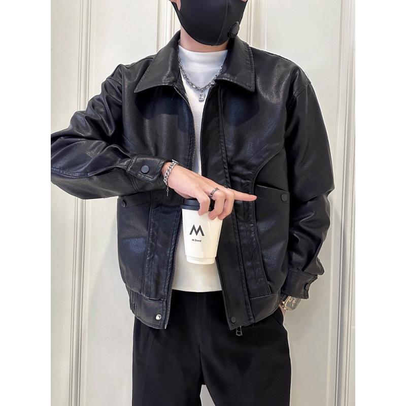 Melanoid Men's Trendy Heavyweight PU Leather Motorcycle Jacket 2025 - New Autumn Style