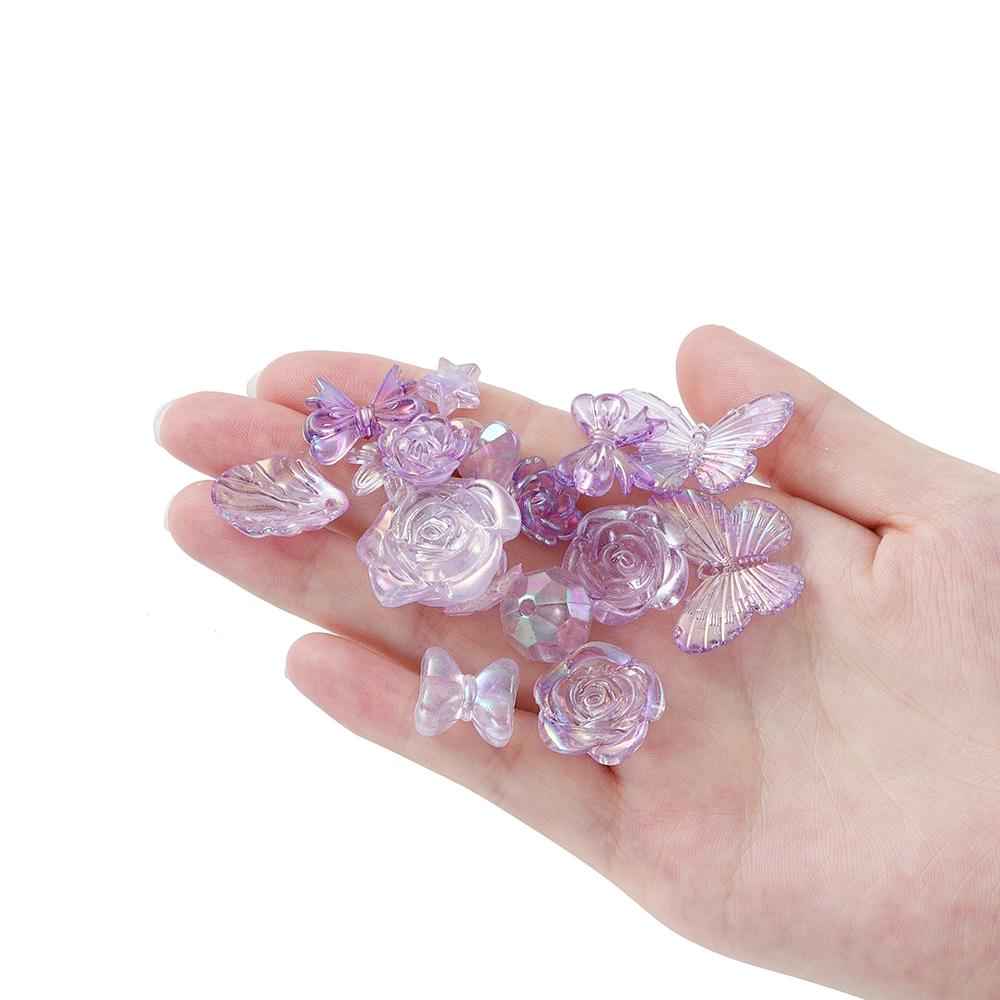 30g Colorful Mixed Butterfly Shell Acrylic Bead Loose Spacer Beads for DIY Necklace Bracelets Jewelry Making Accessories