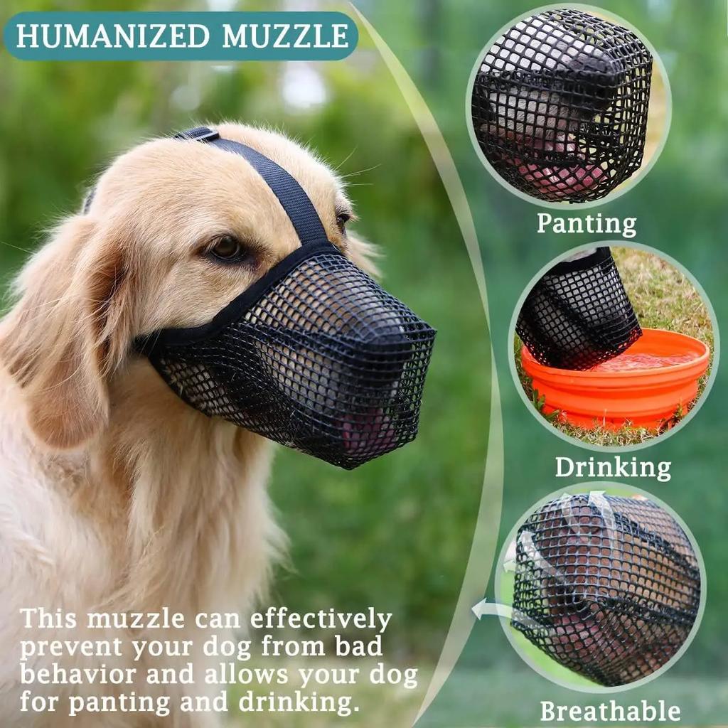 1pc Dog Mouth Cover Anti Licking Anti Biting Breathable Drinking Water Adjustable Dog Mouthpiece Dedicated Pet Mouth Cover