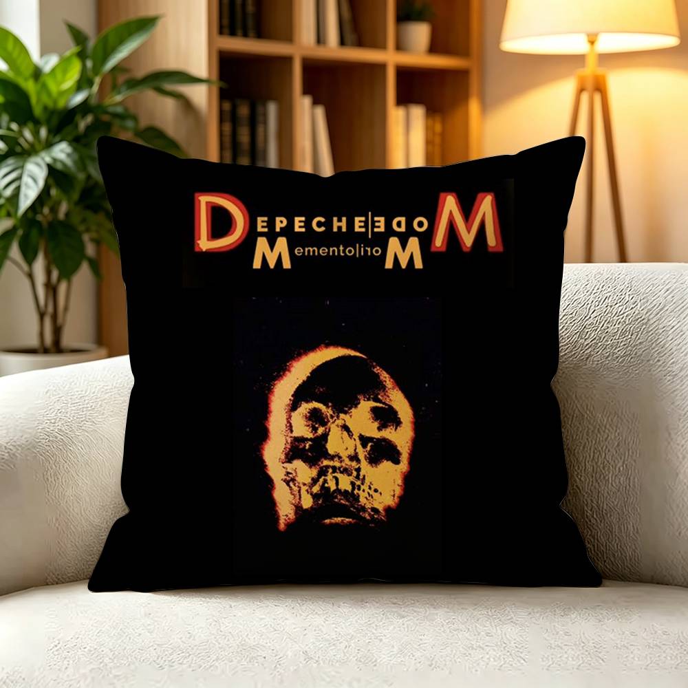 D-Depeche Mode Synth Pop Rock Band Retro Square Double-Sided printed Pillow Case Bedroom Bedside Pillow Sofa Cushion Cover