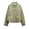 Spring New Arrival Women's Clothing Work Clothing Patch Decoration Long Sleeves Lapel Denim Jacket Coat 0108229 0108021