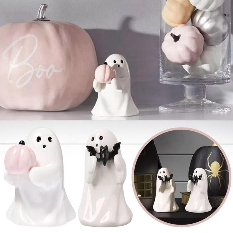 Small Horror Ghost Statue Halloween Decorative Figurines Coffee Table Shelf Mantel Display Collectible Halloween Home Decoration