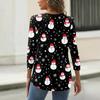 Women's T Shirt Christmas Print Button 3/4 Sleeve Daily Weekend Fashion Basic V- Neck Regular Top