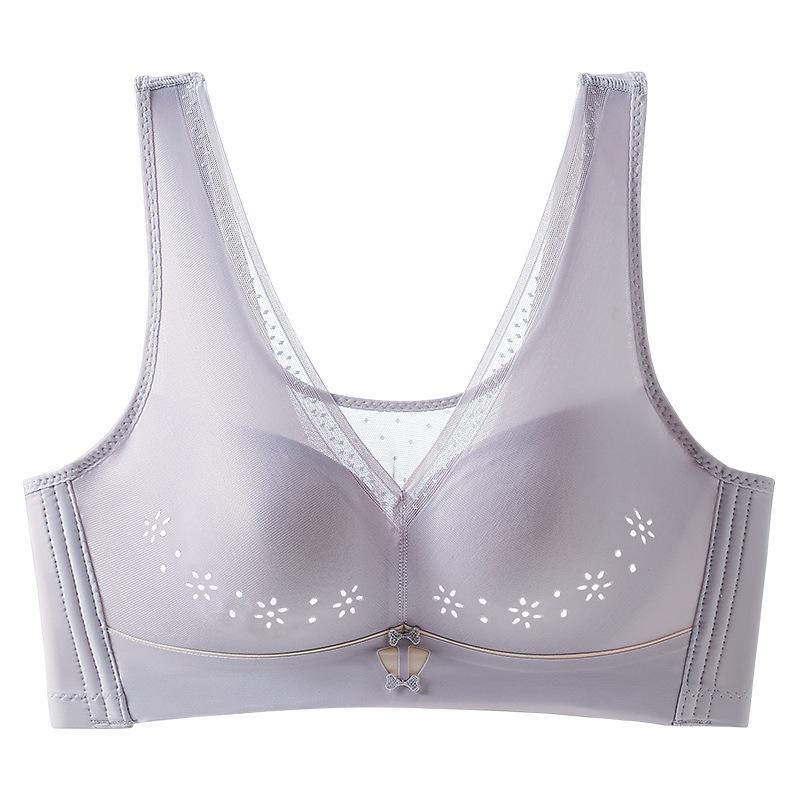 

Летний тонкий бюстгальтер Женский бюстгальтер с перфорированными чашками Собирающий и регулирующий бюстгальтер Предотвращающий провисание Бюстгальтер без бретелек 44/100D фиолетовый