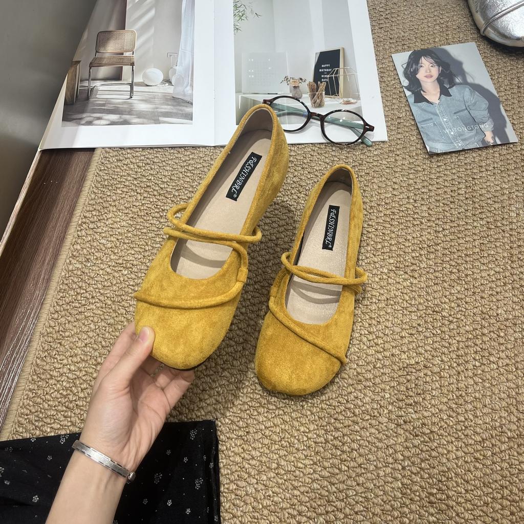 2025 Autumn Retro Round Head Inner Mary Jane Shoes Women's Shoes Gentle Wind Evening Shoes Ballet Shoes