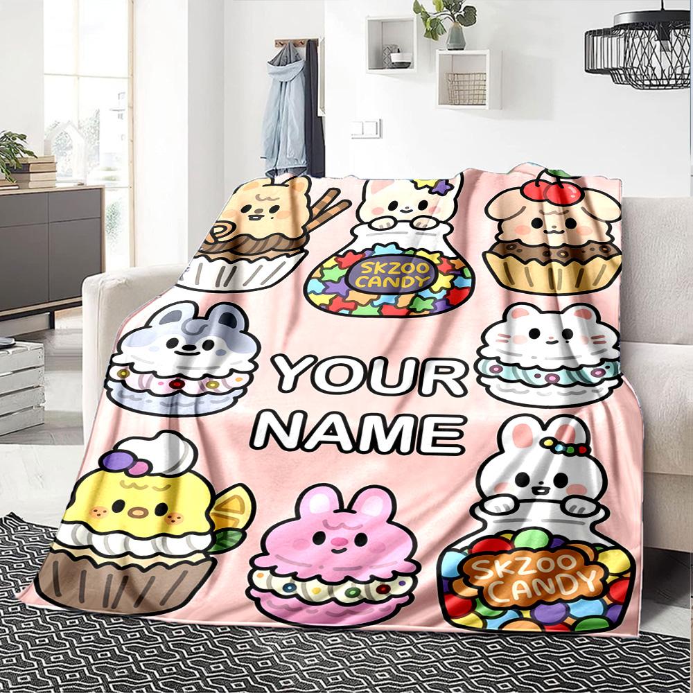 Customizable Kpop Team7 Throw Blanket – Personalized Name, All-Season Cozy Snug Blanket, Machine Washable, Personalized Blanket