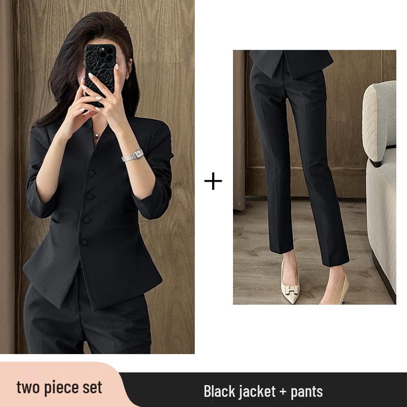 Women's Professional Suit Set: Elegant Business & Formal Wear for Medical, Beauty, Event Venues, and Reception Settings.