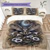 Mystic Moon Owl Pattern Bedding Uilt Set Uilt Cover Pillowcase Home Decoration Birthday Gift (1 * Duvet Cover + 2 * Pillowcase Without Core)